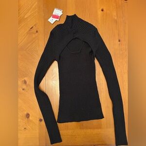 Pink Rose Xsmall Black knitted long sleeved shirt